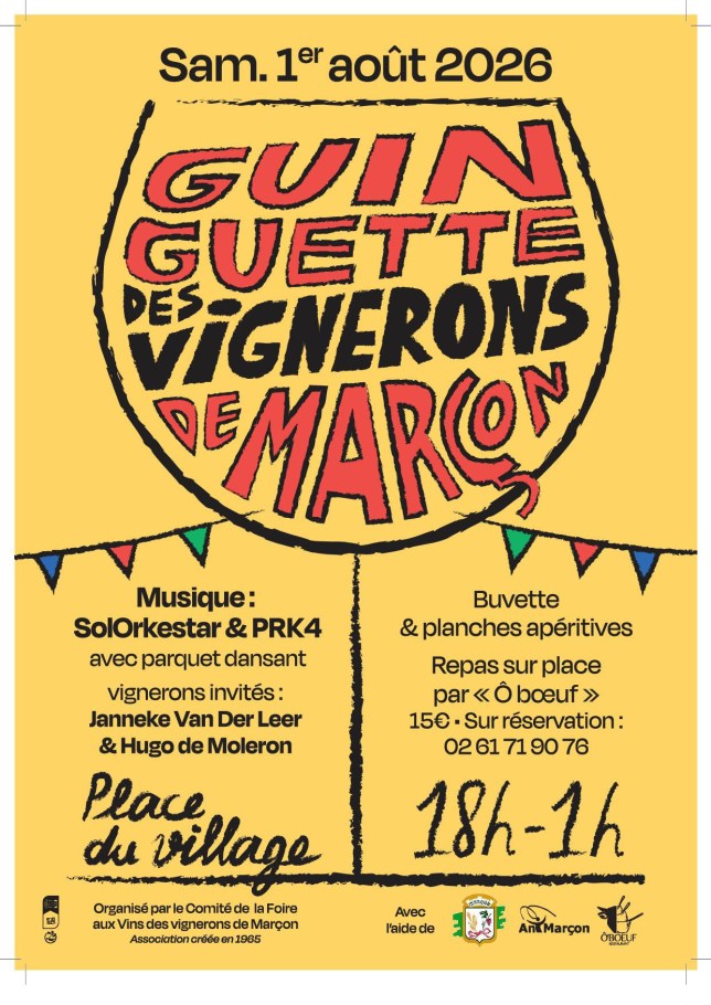 La Guinguette des Vignerons de Marçon, samedi&nbsp;!